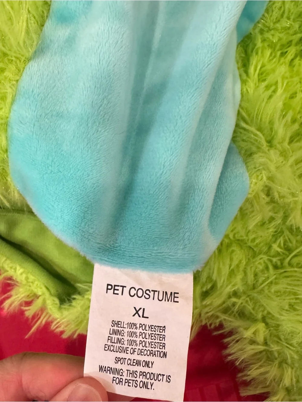 Green Fuzzy Monster Dog Costume with Hat